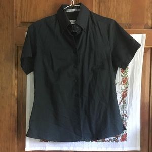 Forest Green linen-look work shirt